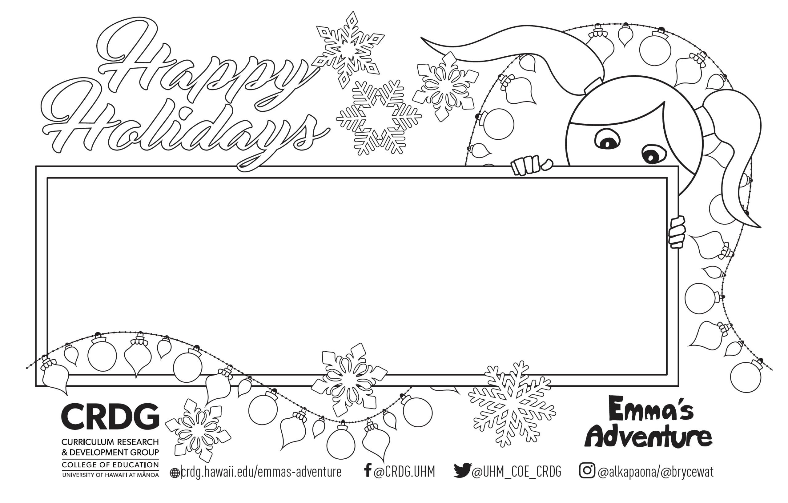 emma's happy holiday coloring card graphic