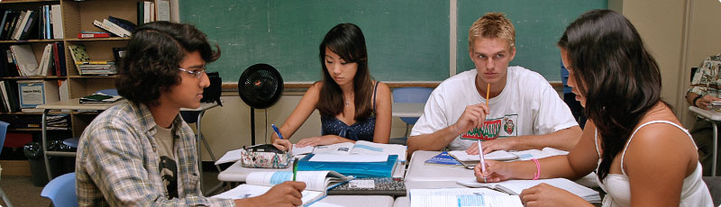 students working in classroom