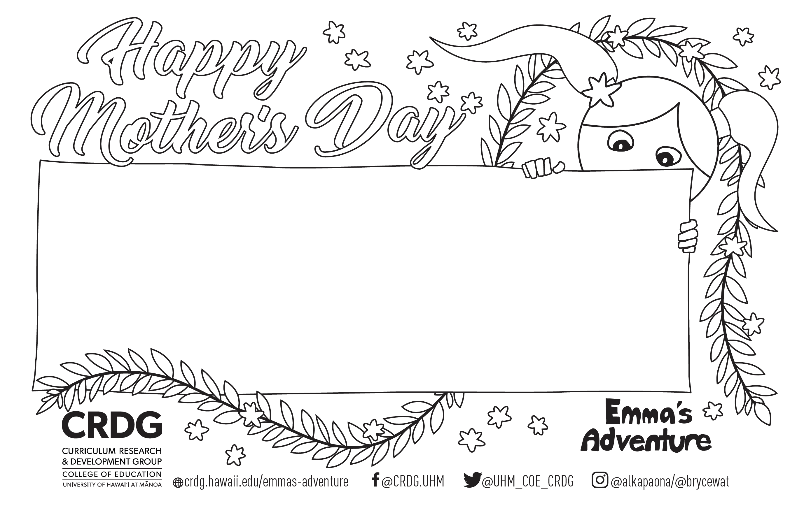 mothers day card coloring page