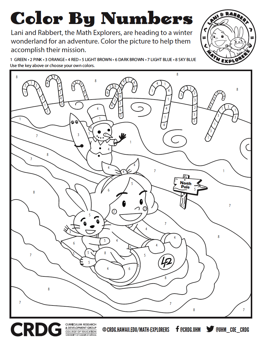 color by numbers activity sheet