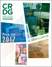 CRDG Price List 2017 Cover (Graphic)