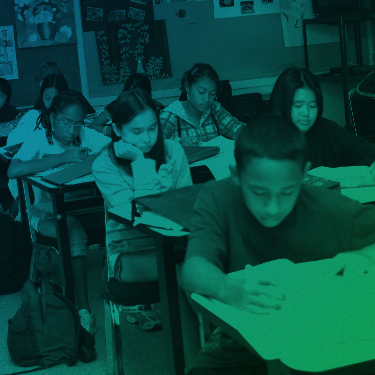 students studying in classroom